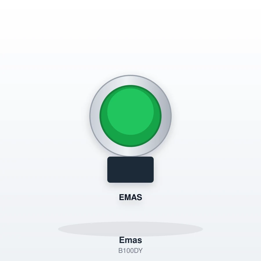 Emas Start Butonu Yeşil 22mm (1NO)